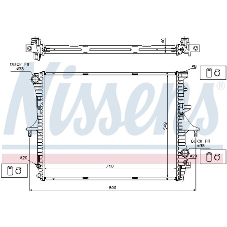 Radiateur Refroidissement Moteur Pour VW Audi Porsche 955.106.4201 95510614200
