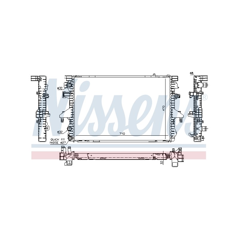 Radiateur Refroidissement Moteur Pour VW California T5 Multivan V 7H0.121.253F