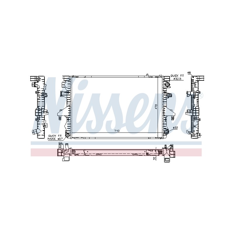 Radiateur Refroidissement Moteur Pour VW California T5 Multivan V 7H0422847A
