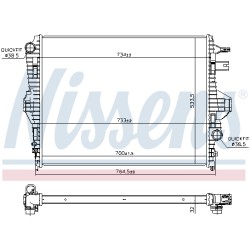 Radiateur Refroidissement Moteur Pour VW Touareg Porsche Cayenne 7P0.121.253A