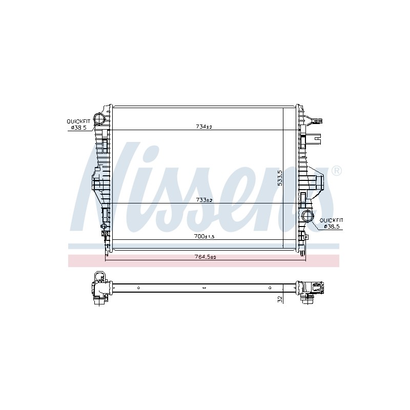 Radiateur Refroidissement Moteur Pour VW Touareg Porsche Cayenne 7P0.121.253A