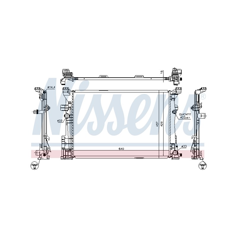 Radiateur Refroidissement Moteur Pour Infiniti Q30 QX30 MERCEDES CLA Classe A B