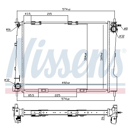 Radiateur Refroidissement Moteur Pour Renault Clio III 8200443896 8200489879