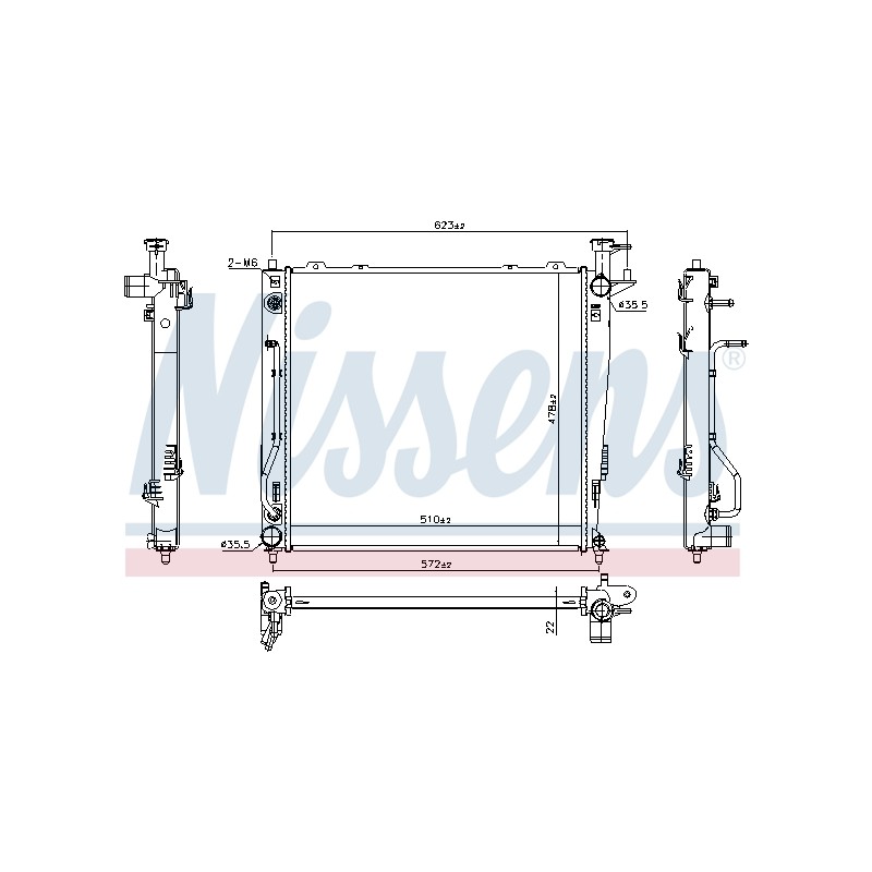 Radiateur Refroidissement Moteur Pour Kia Sorento II 253102P300 253102P360