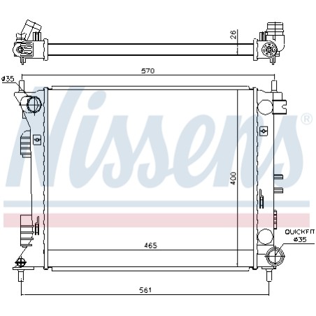 Radiateur Refroidissement Moteur Pour Hyundai Veloster 253102V700