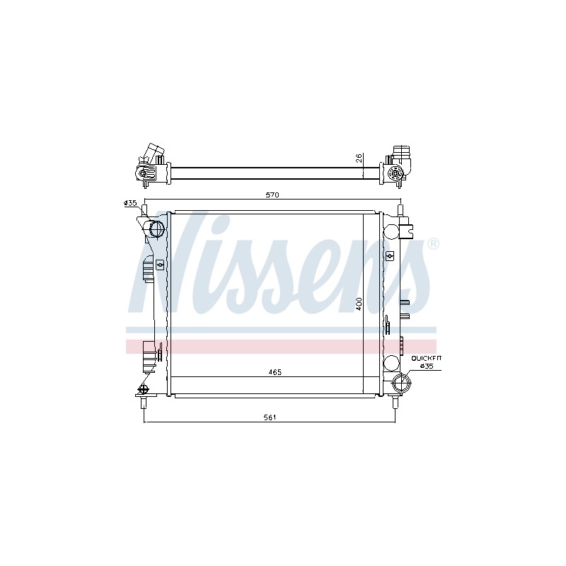 Radiateur Refroidissement Moteur Pour Hyundai Veloster 253102V700