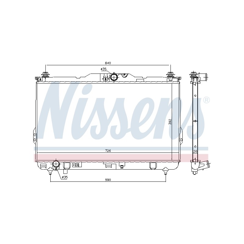 Radiateur Refroidissement Moteur Pour Hyundai Santa Fé I I/SUV 2531026410