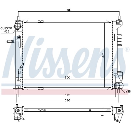 Radiateur Refroidissement Moteur Pour Hyundai ix20 Kia Venga 25310-1P050
