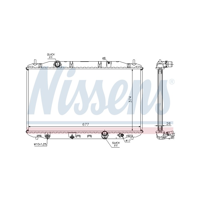 Radiateur Refroidissement Moteur Pour Honda Civic VIII 19010-RSR-E01