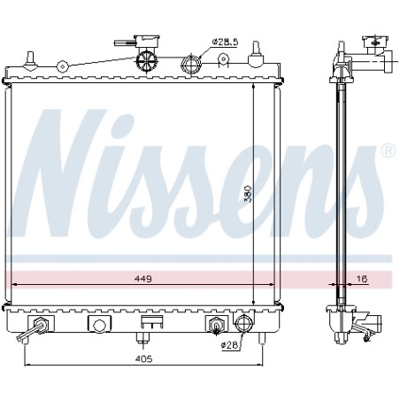 Radiateur Refroidissement Moteur Pour Nissan Micra C+C III Note 21460-AX800