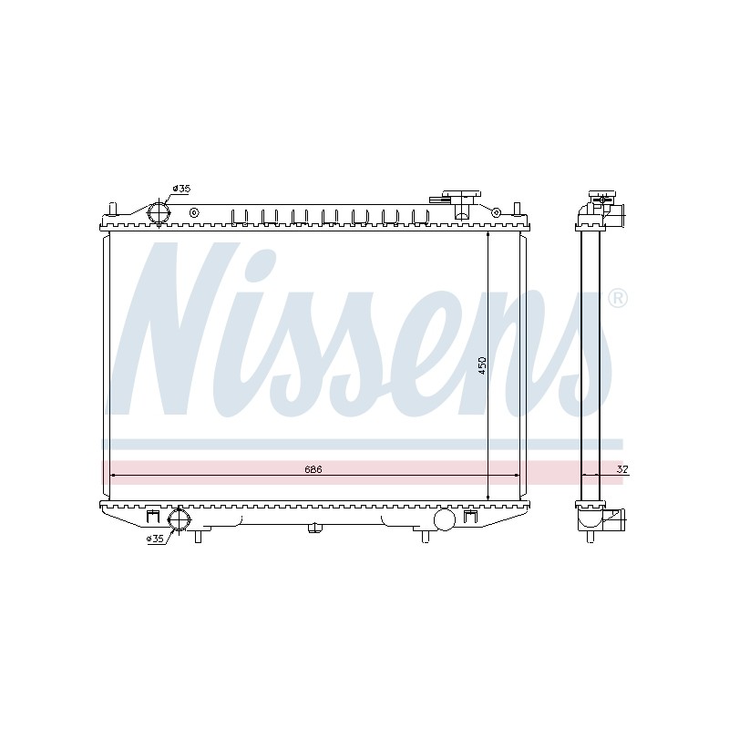 Radiateur Refroidissement Moteur Pour Nissan Navara Pick-up 21410-VK505