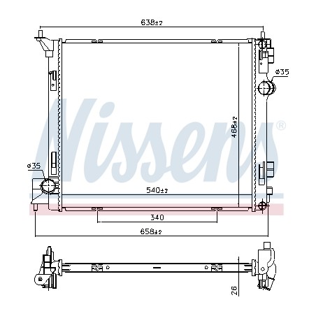 Radiateur Refroidissement Moteur Pour Renault Koleos II Nissan X-Trail Van