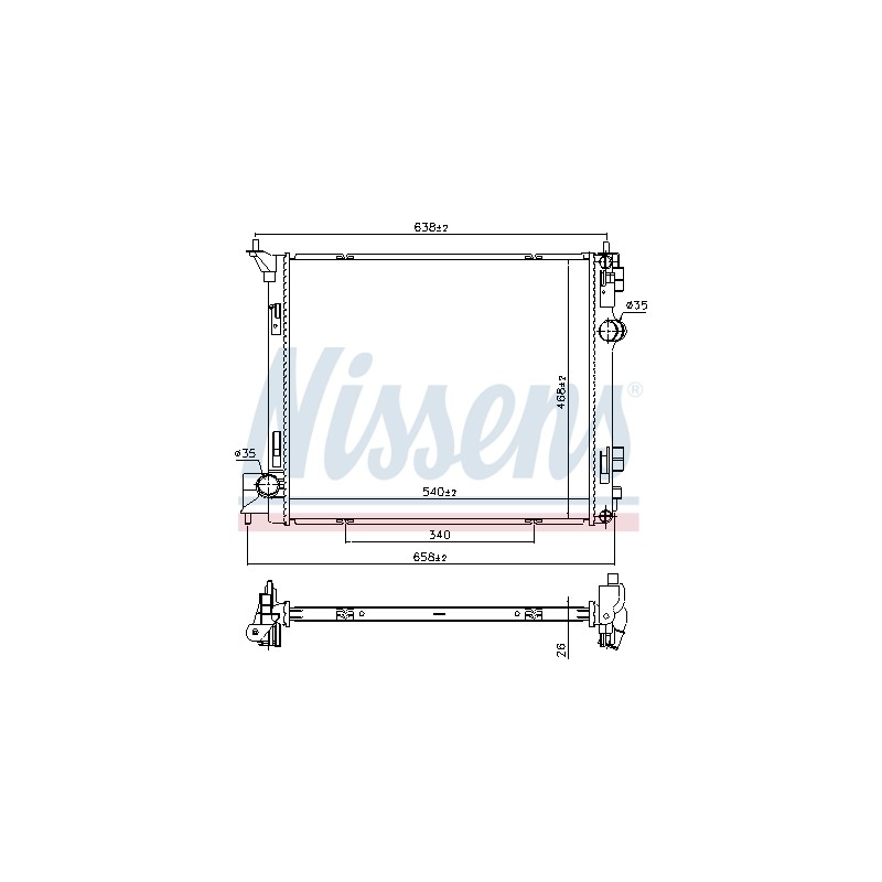 Radiateur Refroidissement Moteur Pour Renault Koleos II Nissan X-Trail Van