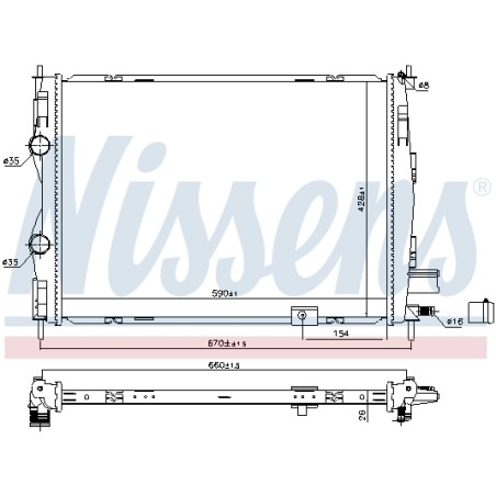 Radiateur Refroidissement Moteur Pour Nissan Qashqai +2 I Van 21400BB40A