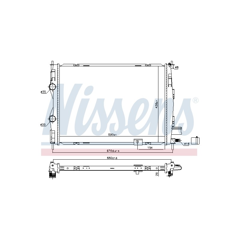 Radiateur Refroidissement Moteur Pour Nissan Qashqai +2 I Van 21400BB40A