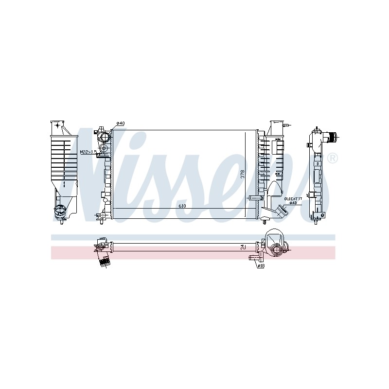 Radiateur Refroidissement Moteur Pour Peugeot 306 Citroën Xsara 1331CC 1331CE