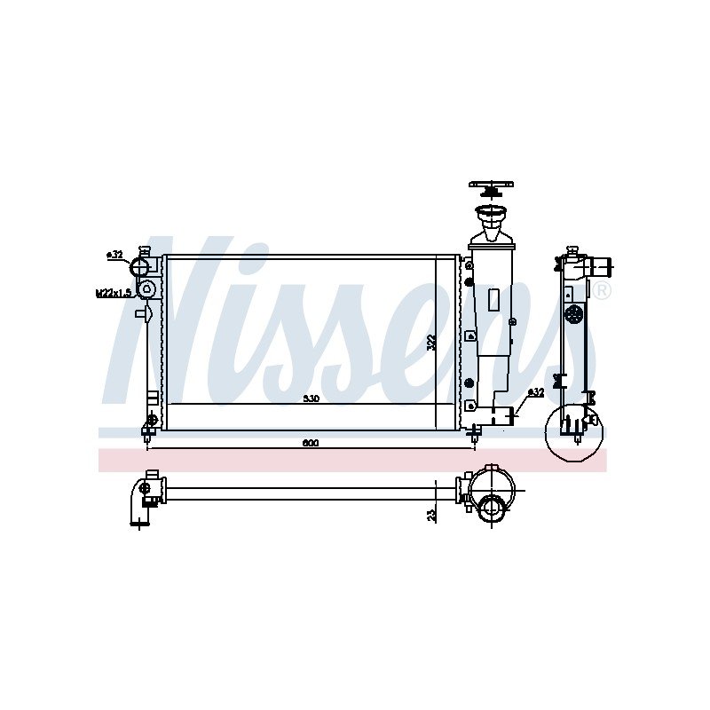Radiateur Refroidissement Moteur Pour Peugeot 106 II Citroën Saxo 1331.TJ