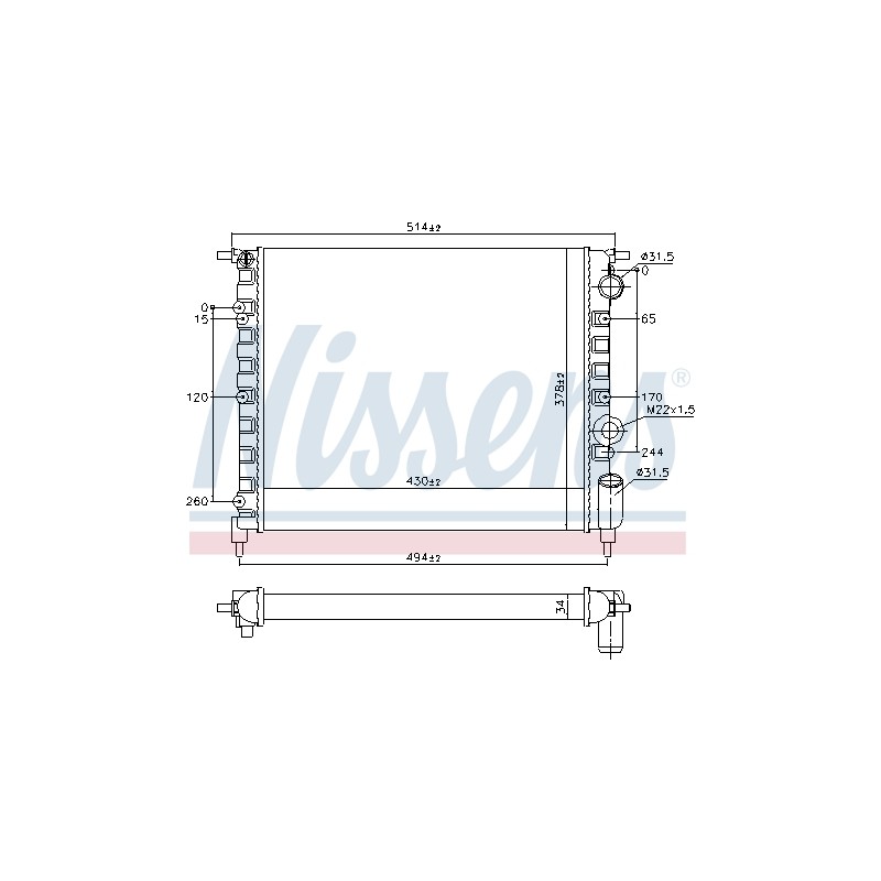 Radiateur Refroidissement Moteur Pour Renault 21 Clio I 7700784038 7701034769