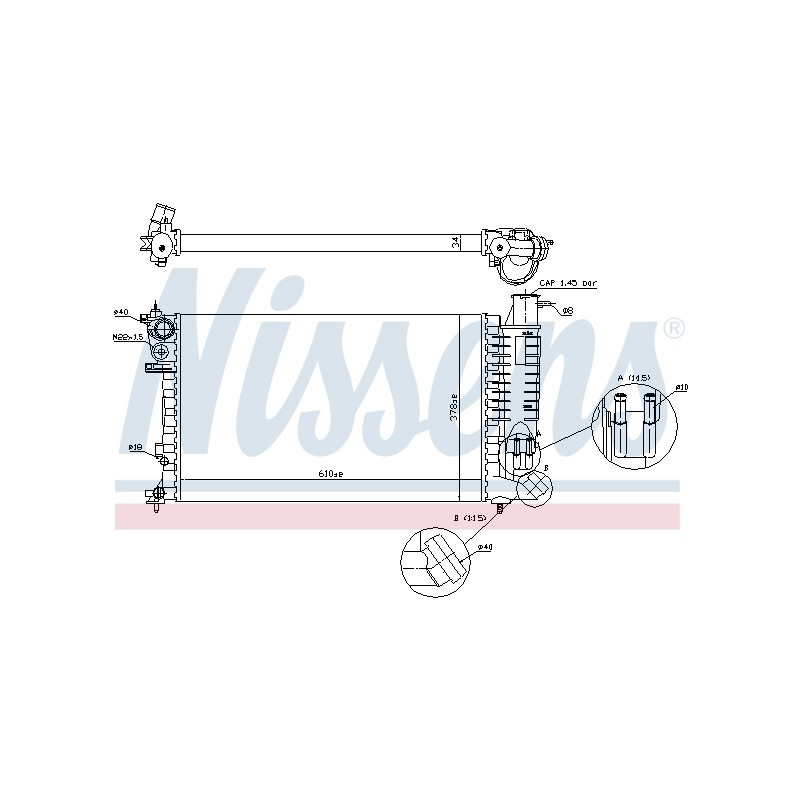 Radiateur Refroidissement Moteur Pour Peugeot 306 Citroën ZX 1301.K7 1301.L0