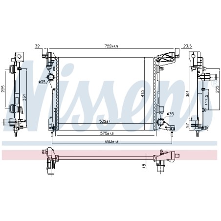 Radiateur Refroidissement Moteur Pour Fiat 500L 51887898