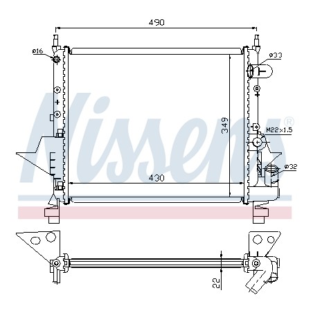 Radiateur Refroidissement Moteur Pour Renault Twingo I 7701036152 7701352365