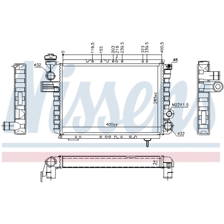 Radiateur Refroidissement Moteur Pour Renault 5 6001000460 7700704654 7701349387