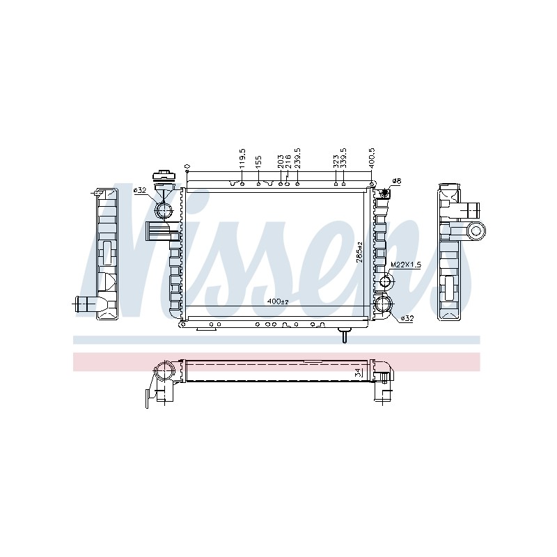 Radiateur Refroidissement Moteur Pour Renault 5 6001000460 7700704654 7701349387