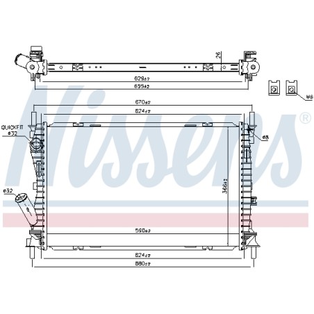 Radiateur Refroidissement Moteur Pour Ford Fiesta V Fusion 5S6H8005AB 5S6H8005AD