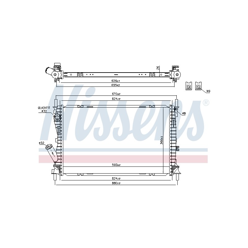 Radiateur Refroidissement Moteur Pour Ford Fiesta V Fusion 5S6H8005AB 5S6H8005AD