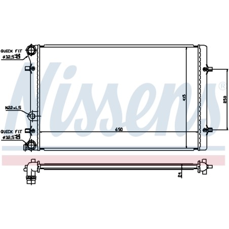 Radiateur Refroidissement Moteur Pour VW Audi Seat Skoda 1J0121253A 1J0121253AB
