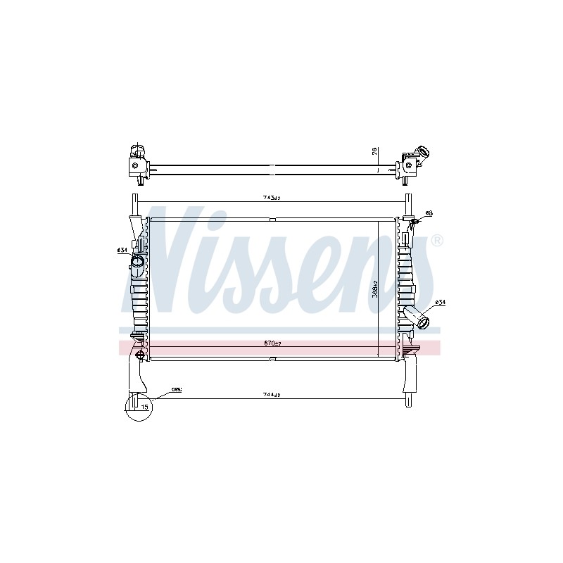 Radiateur Refroidissement Moteur Pour Ford Transit 1370865 1371296 1383315