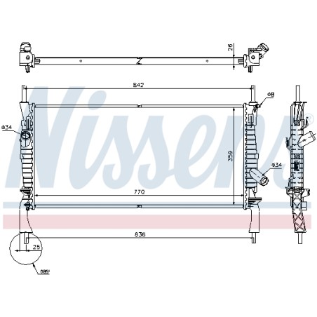 Radiateur Refroidissement Moteur Pour Ford Transit 1373156 1383317 1898103