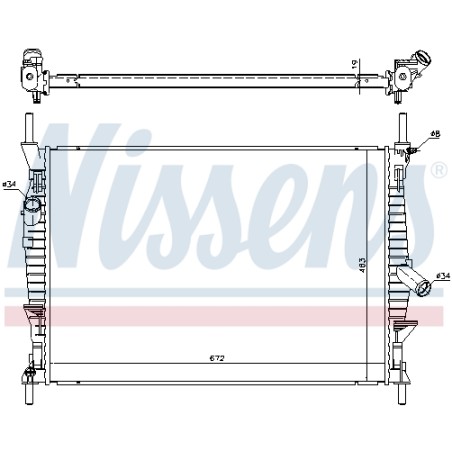 Radiateur Refroidissement Moteur Pour Ford Transit 1494933 1595061 1898104