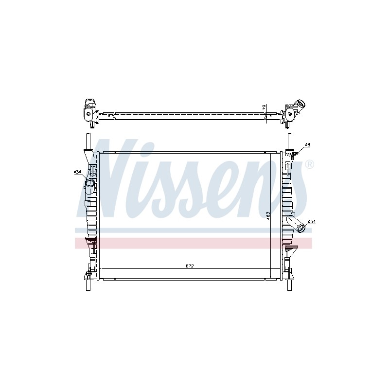 Radiateur Refroidissement Moteur Pour Ford Transit 1494933 1595061 1898104