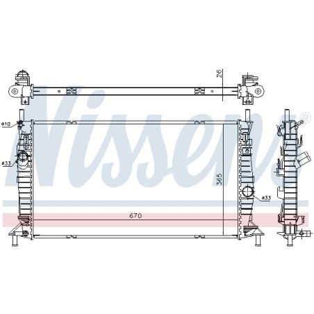 Radiateur Refroidissement Moteur Pour Ford Focus II 1542001 1555681 1594933