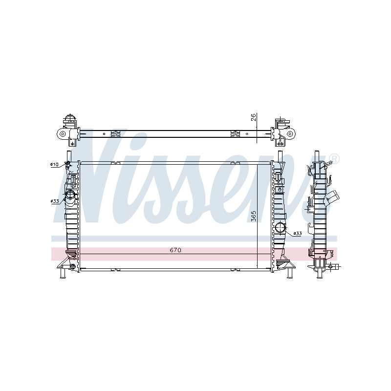 Radiateur Refroidissement Moteur Pour Ford Focus II 1542001 1555681 1594933