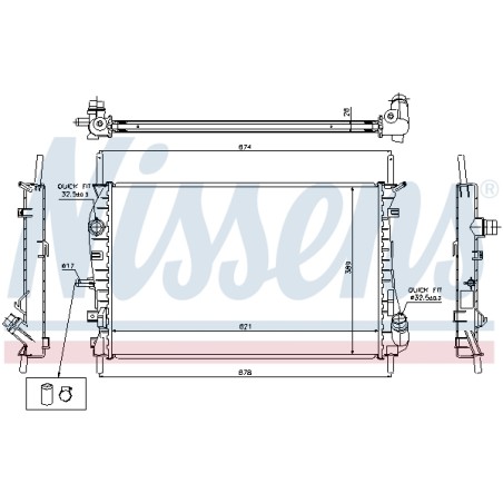 Radiateur Refroidissement Moteur Pour Ford Mondeo III 1216262 1320515 1671774