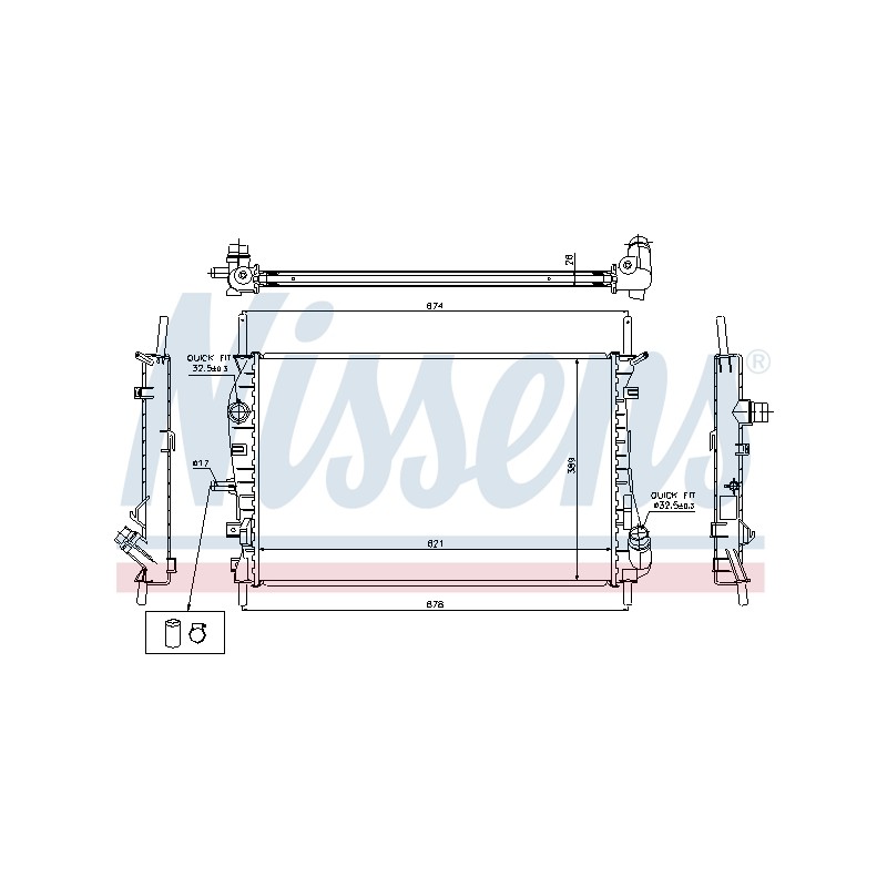 Radiateur Refroidissement Moteur Pour Ford Mondeo III 1216262 1320515 1671774
