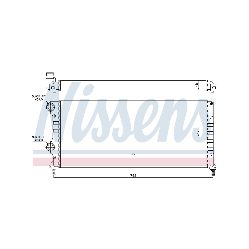 Radiateur Refroidissement Moteur Pour Fiat Doblo 46807378 51779233 51861635