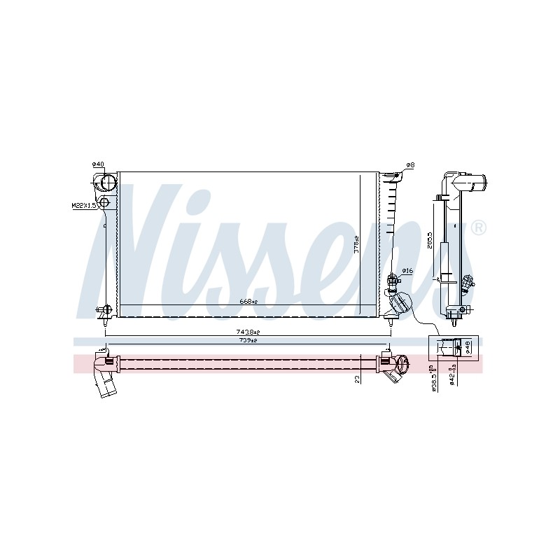 Radiateur Refroidissement Moteur Pour Peugeot 306 Partner Citroën Berlingo