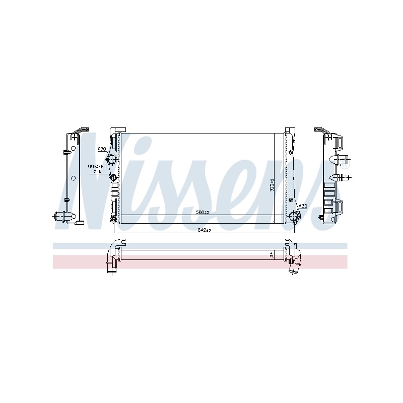 Radiateur Refroidissement Moteur Pour Fiat Idea Punto Lancia Musa Ypsilon