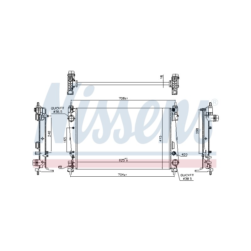Radiateur Refroidissement Moteur Pour Fiat Bravo II Grande Punto Alfa Romeo Mito