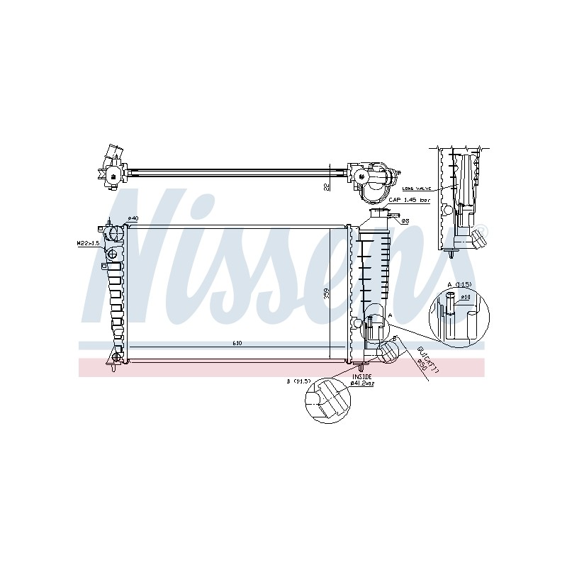 Radiateur Refroidissement Moteur Pour Peugeot 306 Citroën ZX 1301LA 1301NV