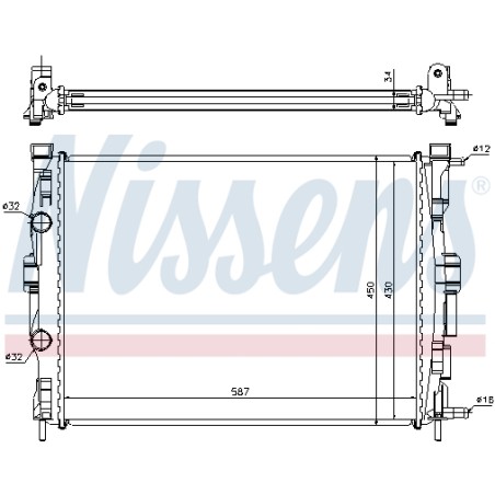 Radiateur Refroidissement Moteur Pour Renault Grand Scénic II Megane 7711135786