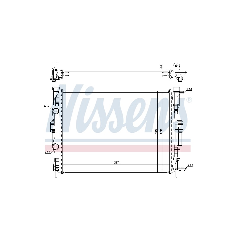 Radiateur Refroidissement Moteur Pour Renault Grand Scénic II Megane 7711135786