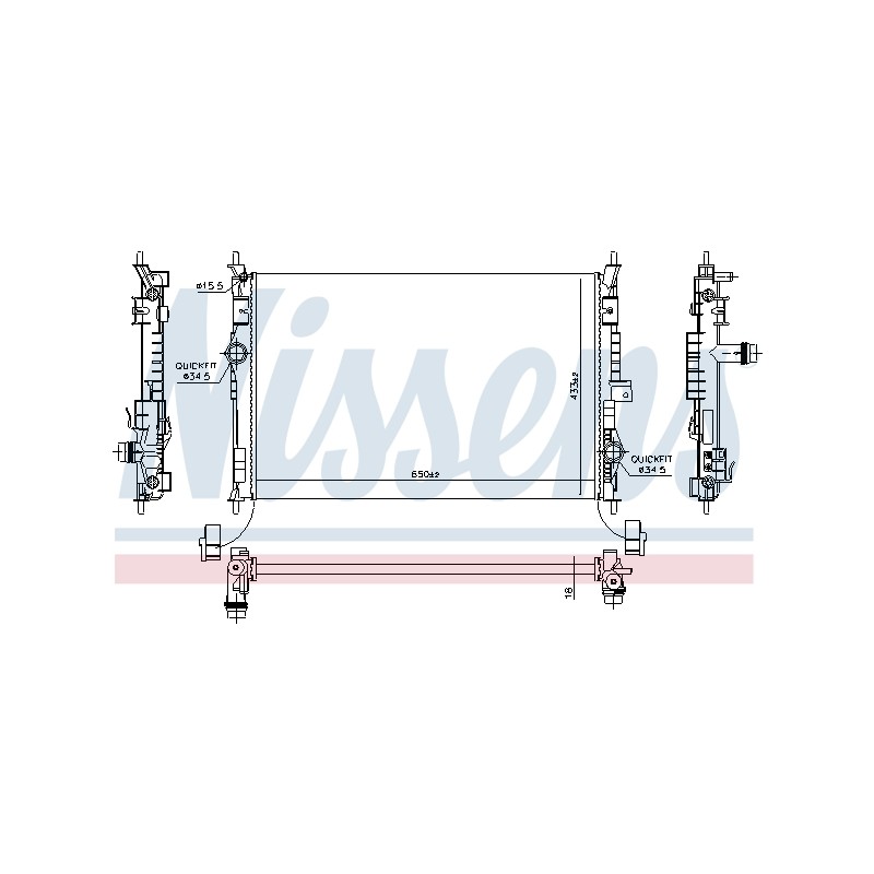 Radiateur Refroidissement Moteur Pour Peugeot Opel Toyota Citroën 9809141780