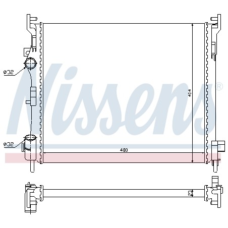 Radiateur Refroidissement Moteur Pour Renault Clio II Kangoo Logan I Thalia