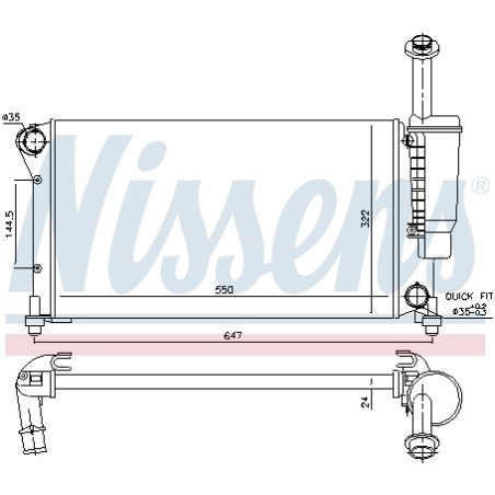 Radiateur Refroidissement Moteur Pour Fiat Panda 51779915 51779916 K51779915