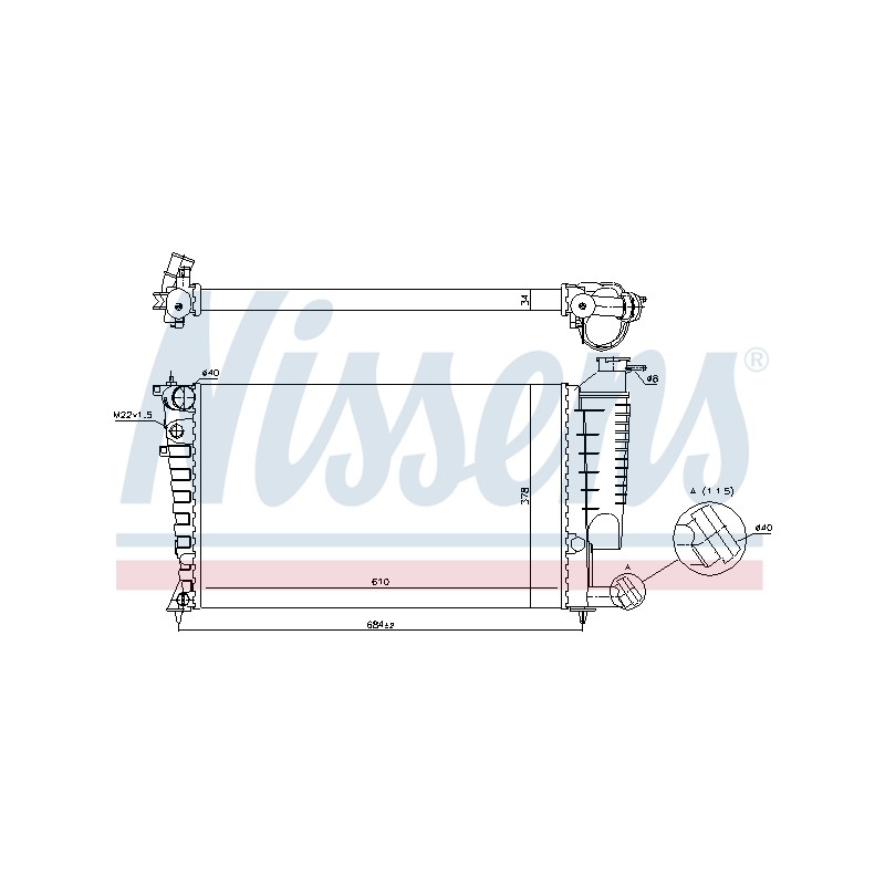 Radiateur Refroidissement Moteur Pour Peugeot Citroën Vauxhall 1330.03 1330.25