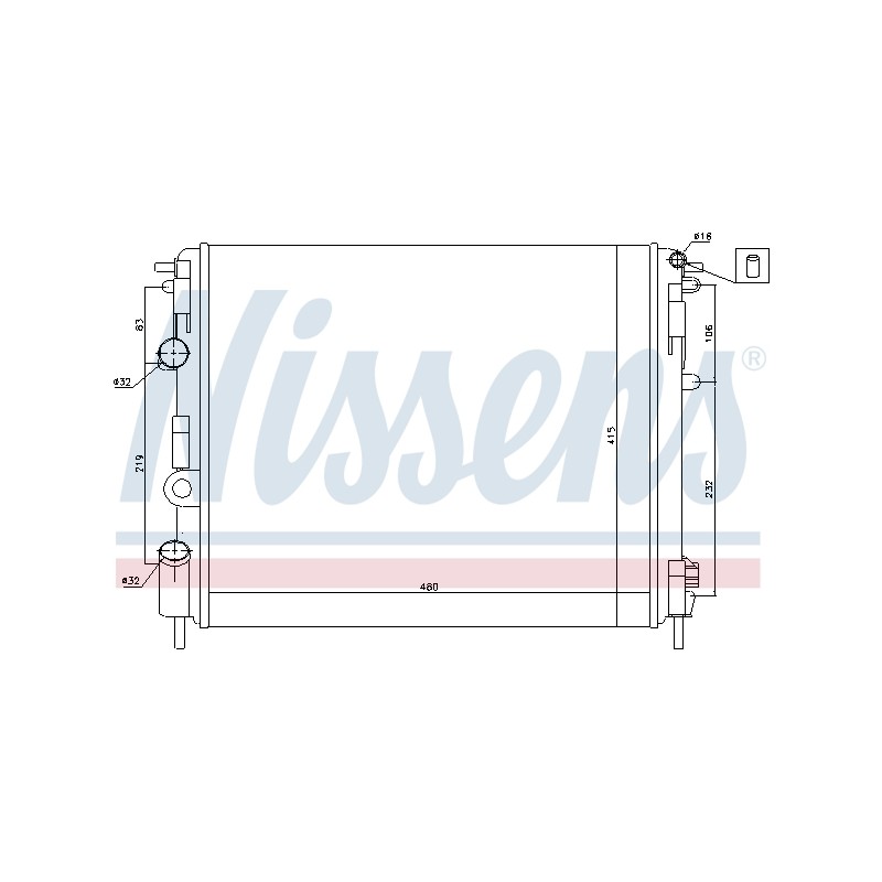 Radiateur Refroidissement Moteur Pour Renault Clio II Kangoo Nissan Kubistar